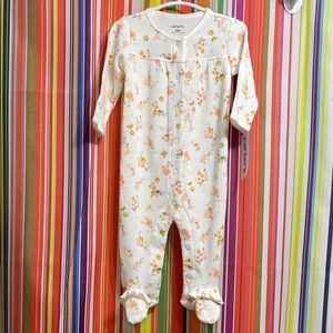 Carter's Floral Footie - Cream and Yellow